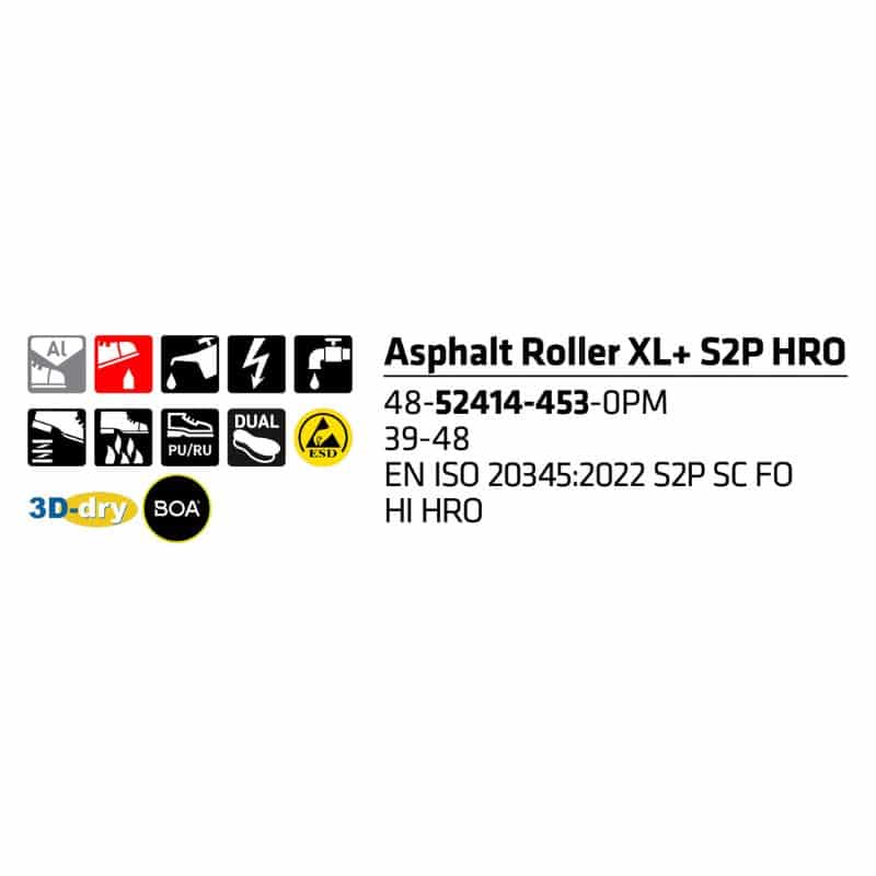 Sievi Asphalt Roller XL+ S2P HRO turvakengät BOA®-kiristysmekanismilla - Image 2