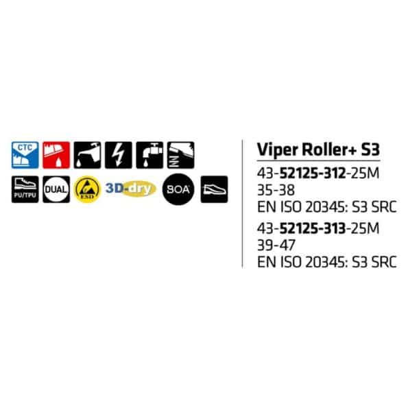 Viper roller +S3 tuoteinfo