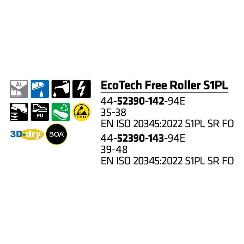 Sievi EcoTech Free Roller S1PL turvakengät - Image 2