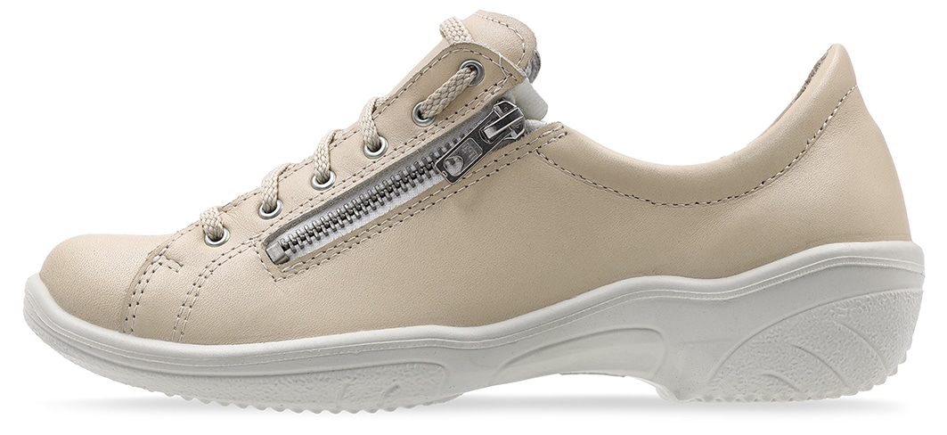 Sievi Salla XL beige kävelykenkä nauha-vetoketju