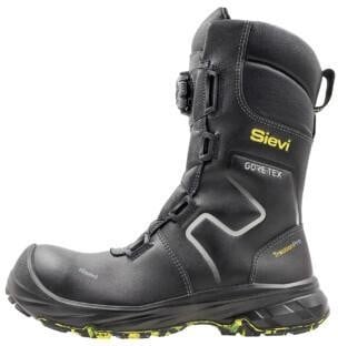 Sievi Rescue GT Roller+ S7 vedenpitävät korkeavartiset turvakengät GORE-TEX®-kalvolla, BOA®-kiristyksellä, nilkkasuojalla ja TractionPro®-kitkapohjalla.