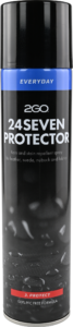 2GO 24 Seven Protector 300 ml musta suojasuihkepullo, vettä ja likaa hylkivä kengänsuoja nahalle, mokalle ja tekstiileille.